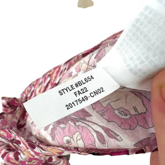 J. Crew‎ Smocked Button-Back top Liberty Butterfield Poppy Organic Cotton Small - Picture 13 of 13